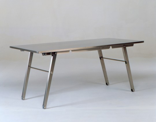 Hannan table (1 of 1 Prototype Stage) - 'Stainless Steel collapsable tables' - Image by samkaranikos.com.au