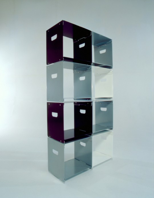 'Just keep on stacking' - 'Modular, interchangeable, flatpak powder coated steel boxes- 'SAM STACK' by DAHDAH - Image by samkaranikos.com.au